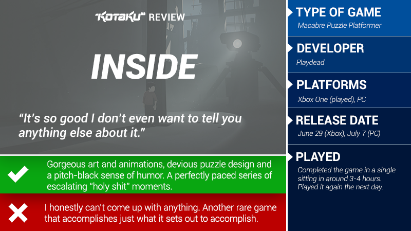 Illustration for article titled INSIDE: The Kotaku Review